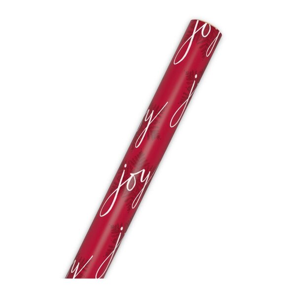 Hallmark Wrapping Paper Christmas Joy Snowflakes on Red 22.5 sq ft Roll Holiday - Picture 4 of 6